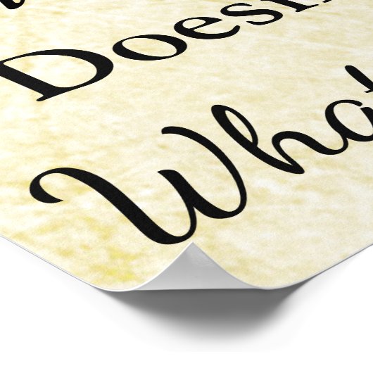 Hochzeitssitzkarte, "überall" setzen Cremplakat Poster (Ecke)