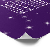 Hochzeitssitzkarte Wintersparkle Lila Poster (Ecke)