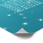 Hochzeitssitzkarte Wintersparkle Türkis Poster (Ecke)