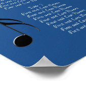 Hochzeitssitzkarten Musiknoten etwas Blau Poster (Ecke)