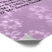 Hochzeitssitzkarten-Poster Lila floral Poster (Ecke)