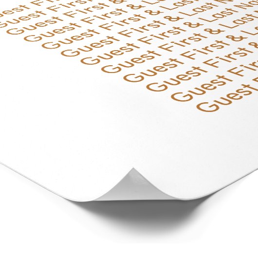 Hochzeitssitzplan 8 Tische Rose Gold Zeichen Poster (Ecke)