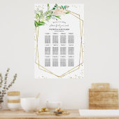 Hochzeitssitzplan Elegant geometrisch Poster (Küche)
