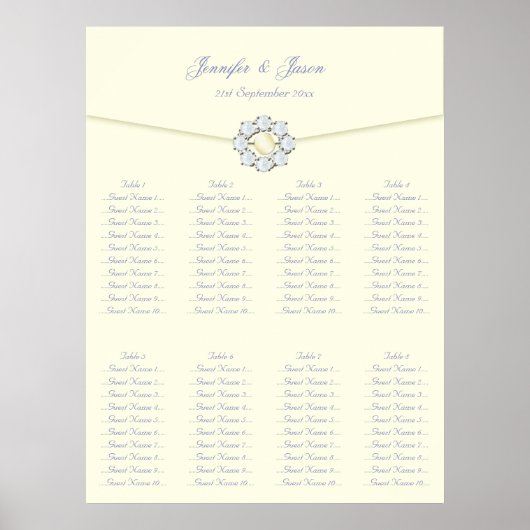 Hochzeitssitzplan Elfenbeinküste mit Perle & Diama Poster (Vorne)