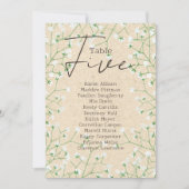 Hochzeitssitzplan für die Gypsophila-Tischnummer 5 Einladung (Vorderseite)