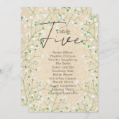 Hochzeitssitzplan für die Gypsophila-Tischnummer 5 Einladung (Vorne/Hinten)