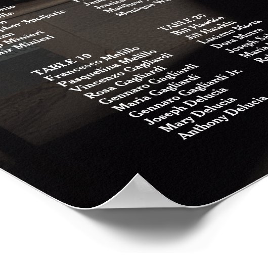 Hochzeitssitzplan für Fotos Poster (Ecke)