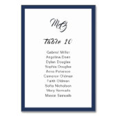 Hochzeitssitzplan für Navy-Blue-Frame-Singles Tischnummer (Vorderseite)