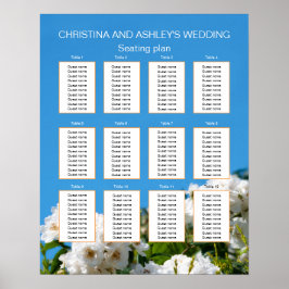 Hochzeitssitzplan für Rosenblüten Poster