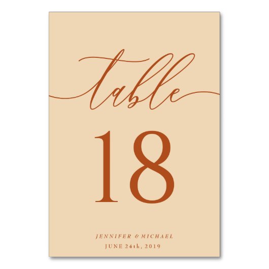 Hochzeitssitzplan Tischnummer (Vorderseite)