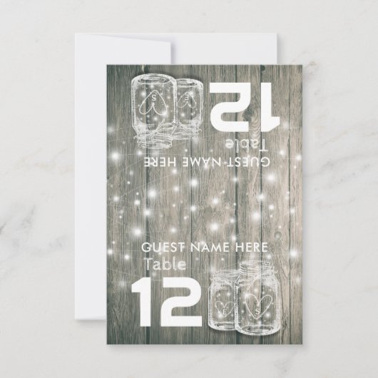 Hochzeitssitzplatz Tischnummer Holz Mason Jars (Vorderseite)