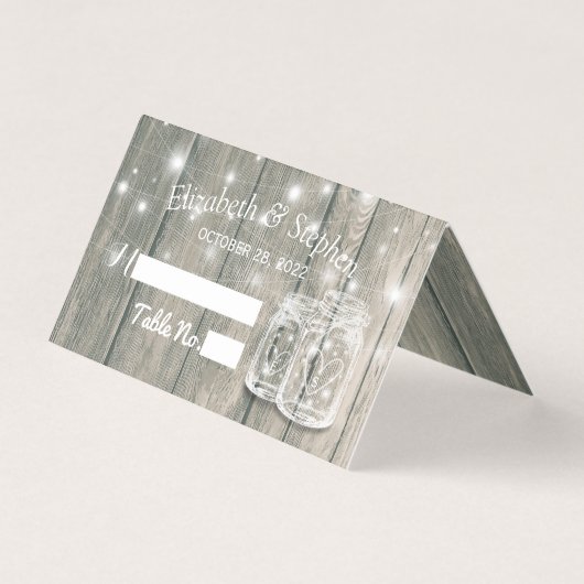 Hochzeitssitzplatz Tischnummer Holz Mason Jars (Vorderseite)