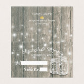 Hochzeitssitzplatz Tischnummer Holz Mason Jars (Außenseite Aufgefaltet)