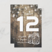Hochzeitssitzplatz Tischnummer Mason Jar Light (Vorne/Hinten)