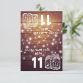 Hochzeitssitzplatz Tischnummer Mason Jar Light (Stehend Vorderseite)