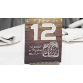 Hochzeitssitzplatz Tischnummer Mason Jar Light