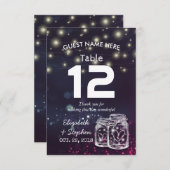 Hochzeitssitzplatz Tischnummer Mason Jar Light (Vorne/Hinten)