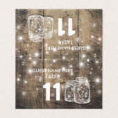 Hochzeitssitzplatz Tischnummer Mason Jar Light (Außenseite Aufgefaltet)