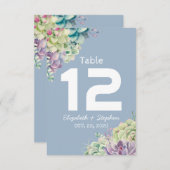 Hochzeitssitzplatz Tischnummer Sukkulente Pflanze (Vorne/Hinten)