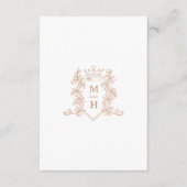 Hochzeitsskala Liebe Herzkronenmonogramm weiß Begleitkarte (Vorderseite)