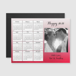 Hochzeitsskalender Foto Roter Gradient Mini 2021 Magneteinladung