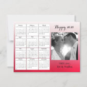 Hochzeitsskalender Foto Roter Gradient Mini 2021 Magneteinladung (Vorderseite)