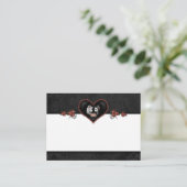 Hochzeitsskeleton Black Gray Heart BLANK Platzkart Platzkarte (Stehend Vorderseite)