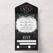 Hochzeitsskelette Herz Schwarz-weiß - zusammen mit All In One Einladung (Innen Boden)