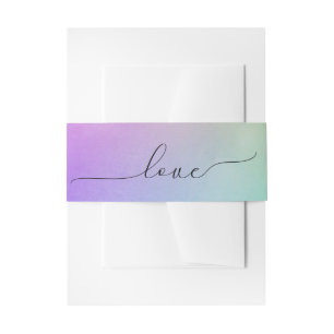 Hochzeitsskript auf glühendem Regenbogen Einladungsbanderole