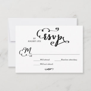 Hochzeitsskript Damast - RSVP-Karte RSVP Karte