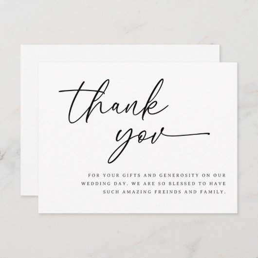 Hochzeitsskript danke Karte danke Ihnen Nachricht (Vorne/Hinten)