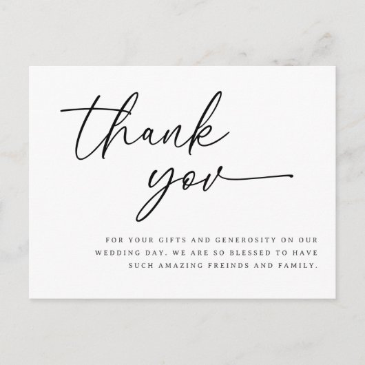 Hochzeitsskript danke Karte danke Ihnen Nachricht (Vorderseite)