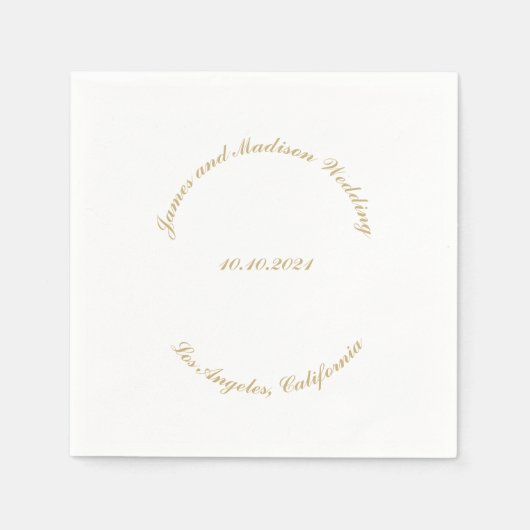 Hochzeitsskript, eigene, gekrümmte Textnamen, eleg Serviette (Vorderseite)