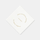 Hochzeitsskript, eigene, gekrümmte Textnamen, eleg Serviette (Ecke)