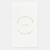 Hochzeitsskript, eigene, gekrümmte Textnamen, eleg Serviette (Vorderseite)