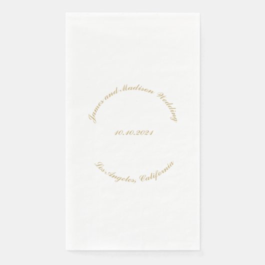 Hochzeitsskript, eigene, gekrümmte Textnamen, eleg Serviette (Vorderseite)