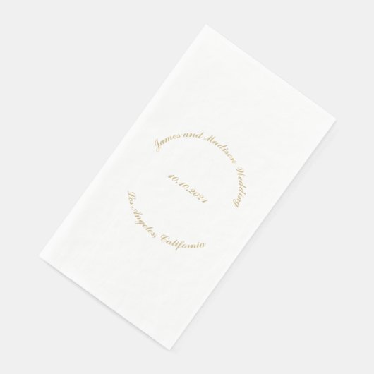 Hochzeitsskript, eigene, gekrümmte Textnamen, eleg Serviette (Ecke)