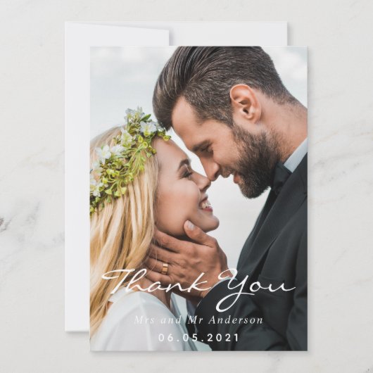 Hochzeitsskript Foto danke (Vorderseite)