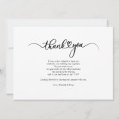 Hochzeitsskript-Foto-Dankeschön-Karte (Rückseite)
