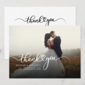 Hochzeitsskript-Foto-Dankeschön-Karte (Vorne/Hinten)