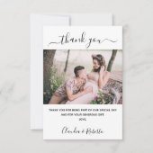 Hochzeitsskript Foto Dankeschön-Karte Dankeskarte (Vorderseite)