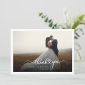 Hochzeitsskript Foto mit Handschrift Dankeskarte (Stehend Vorderseite)