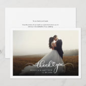 Hochzeitsskript Foto mit Handschrift Dankeskarte (Vorne/Hinten)