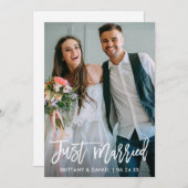 Hochzeitsskript-Foto nur verheiratet Moderne Ankündigung (Vorne/Hinten)