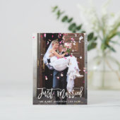 Hochzeitsskript - Foto nur verheiratet Postkarte (Stehend Vorderseite)