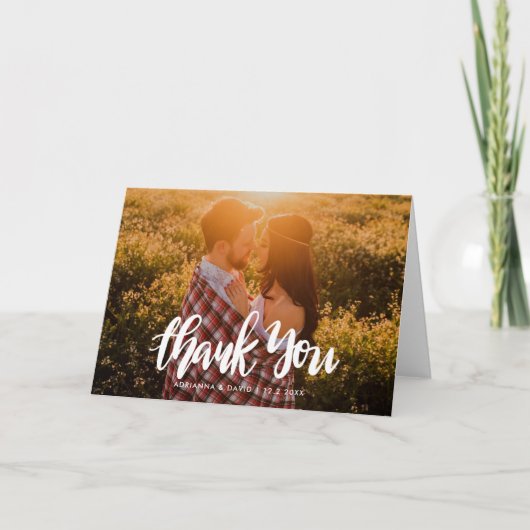 Hochzeitsskript - Foto Vielen Dank, Ihr Handschrif Dankeskarte (Vorderseite)