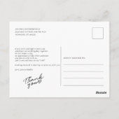 Hochzeitsskript Foto Vielen Dank Postkarte (Rückseite)