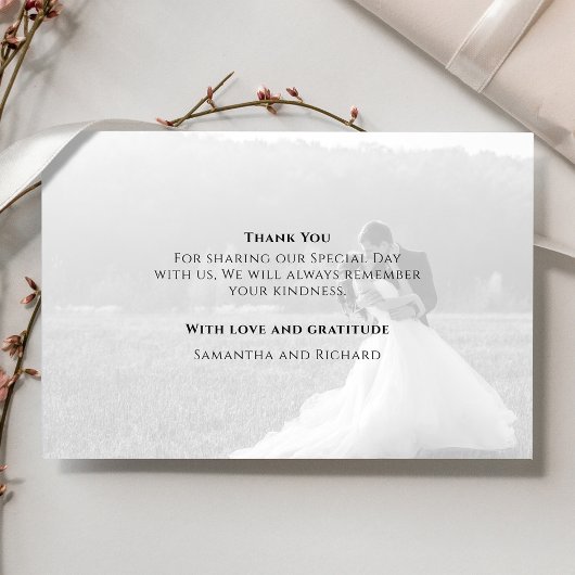 Hochzeitsskript für Foto-Kalligrafie Dankeskarte