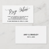 Hochzeitsskript für RSVP Online Begleitkarte (Vorne/Hinten)