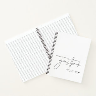 Hochzeitsskript Kalligrafie Weißer Gast Notizblock